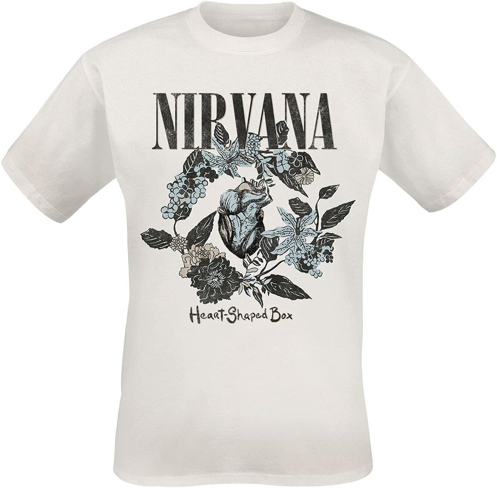 Nirvana T Shirt Heart Shape Box Band Logo Official Mens