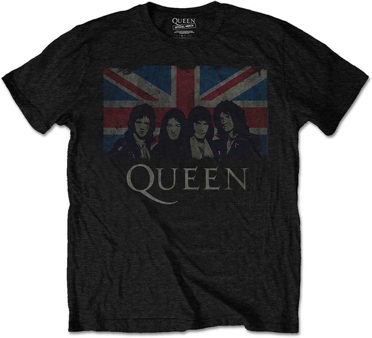 Men's Queen Vintage Union Jack Slim Fit T-Shirt Black