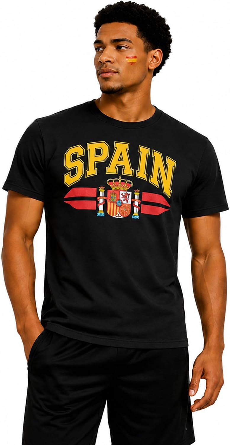 COCO BRANDS Mens Shirts - Short Sleeve Soccer Mens T-Shirts with Countries - Crewneck Summer Graphic Tees for Men