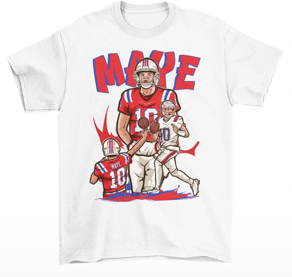 Drake Maye Cartoon Style New England Football T-Shirt