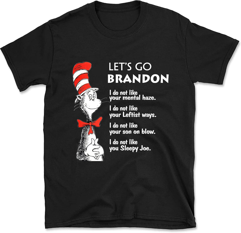 I'm Voting Convicted Felon 2024 Lets Go Brandon Shirt Funny Cat Red Hat Unisex T-Shirt for Men Women