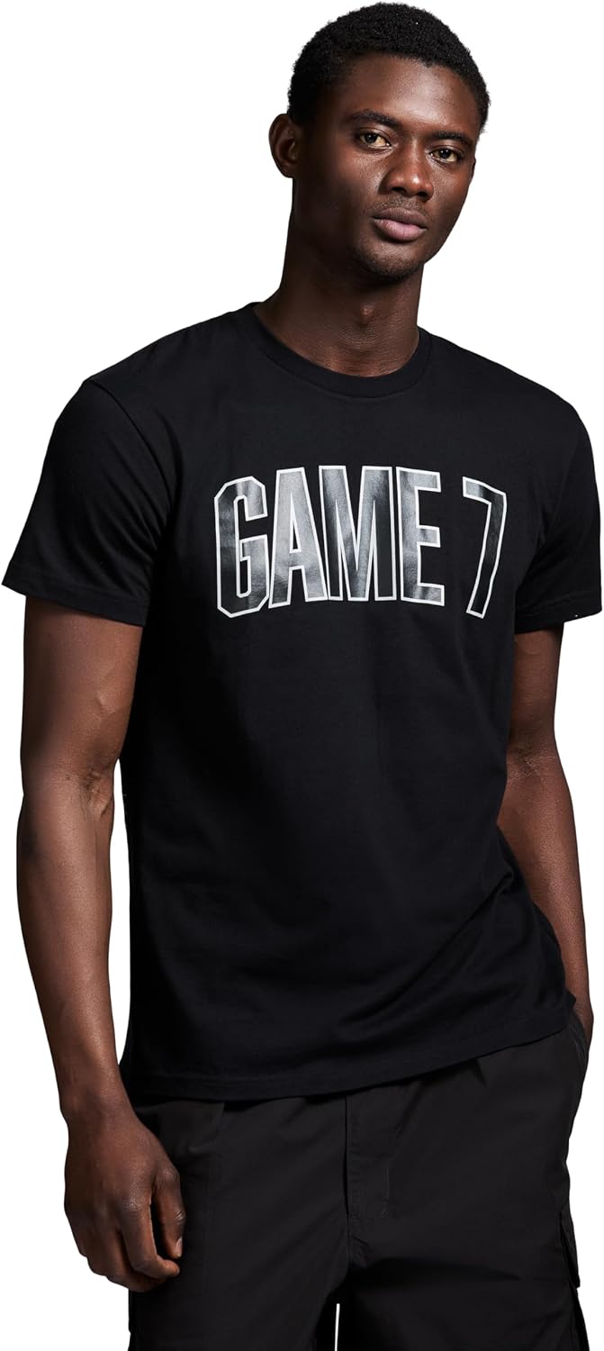 GAME 7 Men's Short Sleeve Lightweight Graphic Logo Crew Neck Cotton T-Shirt