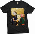 Halloween Movie Inspired T-Shirt Michael Myers Drinking Coffee Funny Humorous Tee for Him