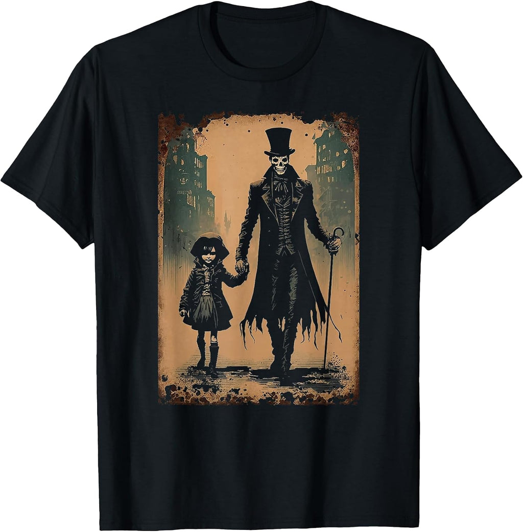 Reaper of Death Making Friends On A Victorian City Street T-Shirt
