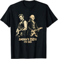 George Washington & Lincoln Guitar Shirt, America 250th Anniversary Graphic Tee