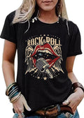 Women Vintage Graphic Rock Concert Shirts Short Sleeve Rock Band Country Music T Shirts Tops