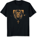 Lion of Judah Shirt Christian Shirts for Men Christian Gifts Cross Graphic Tee