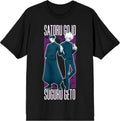 Jujutsu Kaisen Gojo & Geto Adult Black Crew Neck Short Sleeve T-shirt