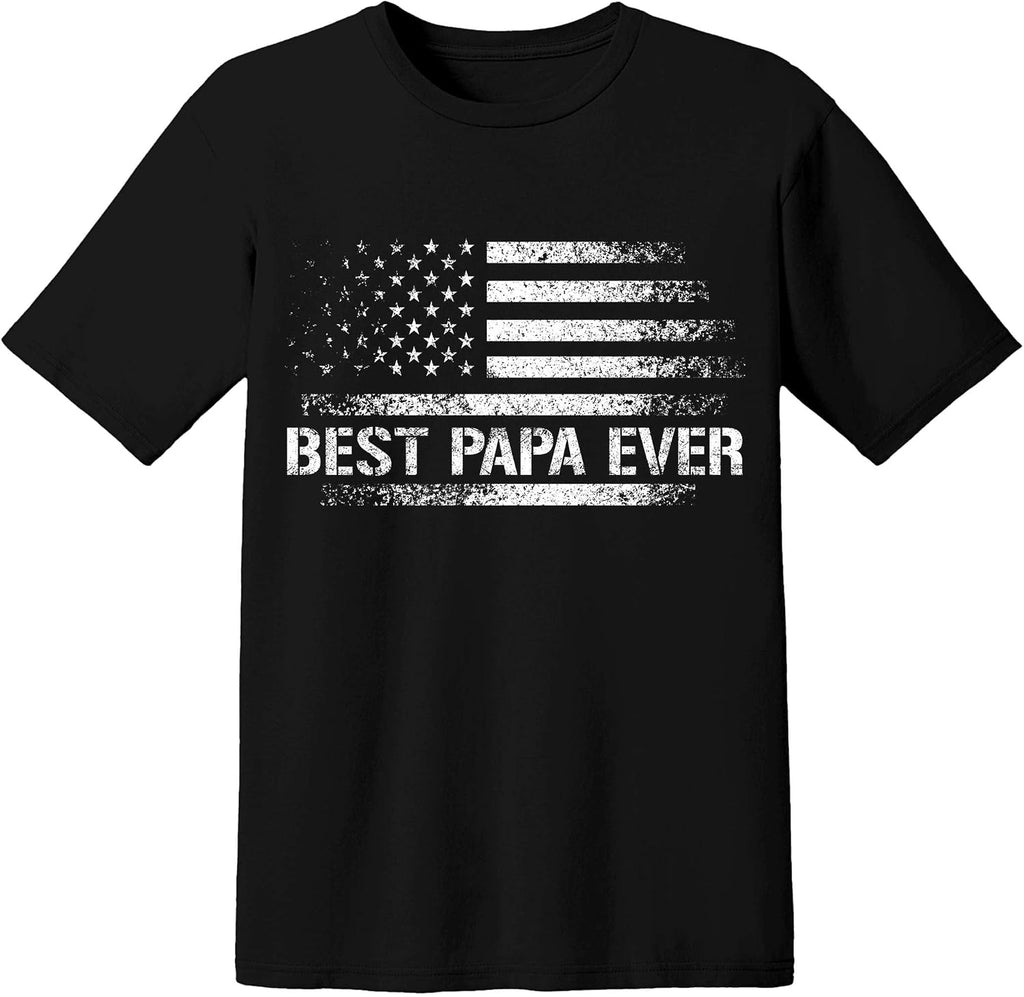 Best Papa Ever Patriotic American Flag T-Shirt