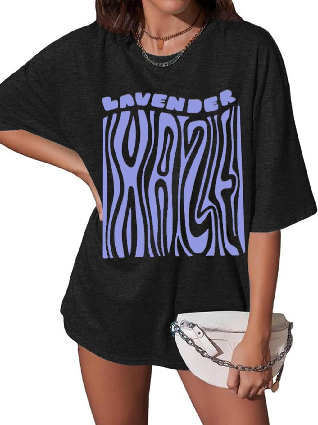 TAKEYAL Womens Oversized T-Shirts Half Sleeve Graphic Tees | Letter Print Shirt Summer Vintage Casual Tunic Tops