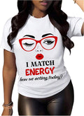 BEAUDRM Women's Graphic Tees Y2K Crop Top Slogan Print Crew Neck T-Shirt 2000s Shirt Summer Tops