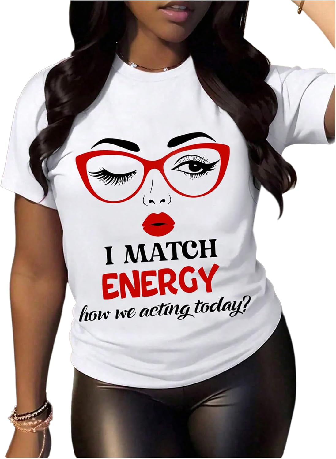 BEAUDRM Women's Graphic Tees Y2K Crop Top Slogan Print Crew Neck T-Shirt 2000s Shirt Summer Tops