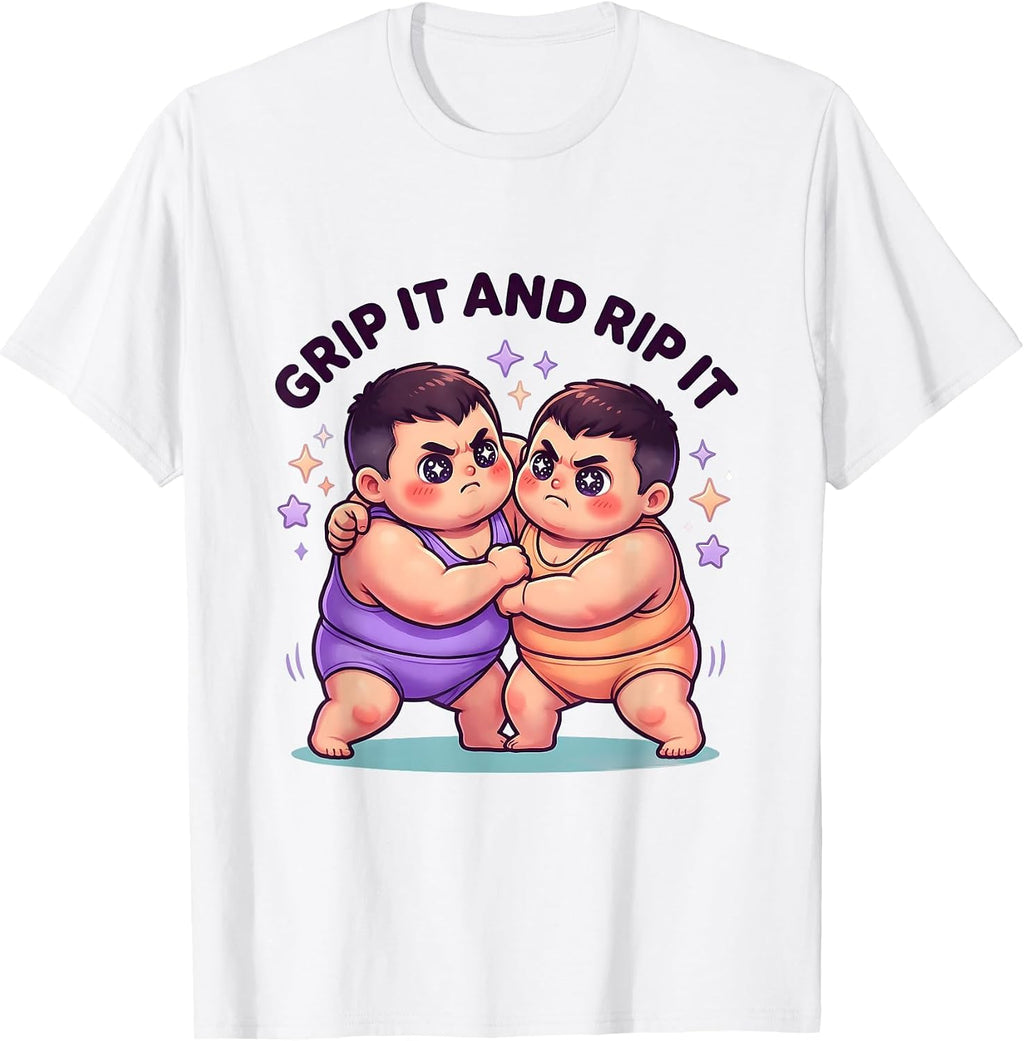 Grip It and Rip It Wrestling Graphic Design T-Shirt