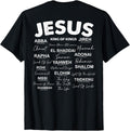 Jesus is King Names of God Hebrew Jesus Christian (On Back) T-Shirt