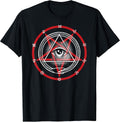 Pentagram with Occult Symbols, God Eye & Snake Eating Itself T-Shirt