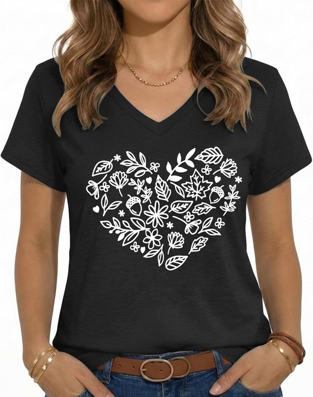 JILUVIN Womens T Shirt Graphic Tees Summer V Neck Short Sleeve Basic Tunic Top 2026