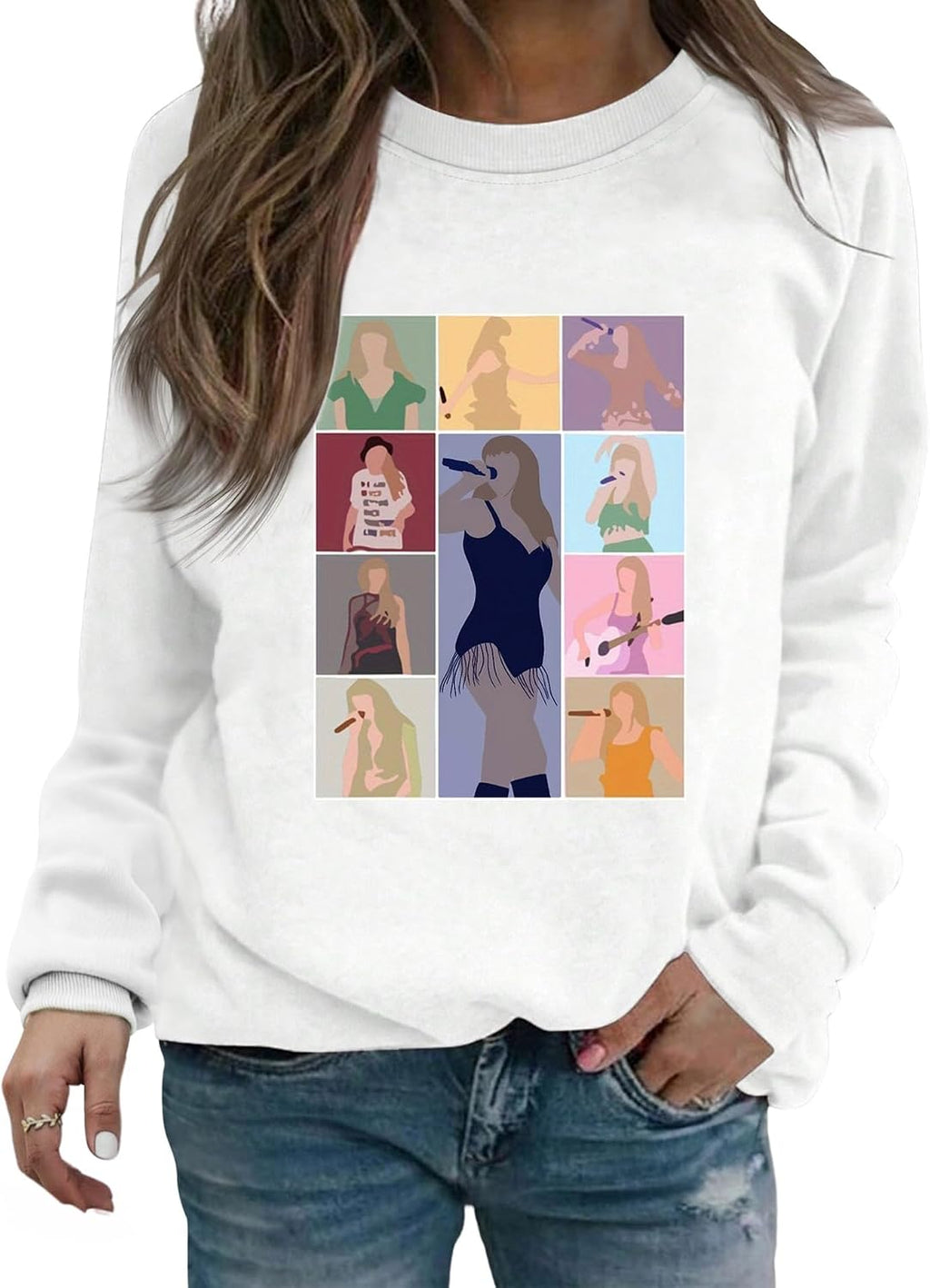 EVELUST Women Country Concert Sweatshirt - Music Festival Graphic Tee Warm World Tour Outfit Thickened Casual Fan Lover Top