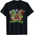Retro TMNT Woodblock Villains & Heroes T-Shirt T-Shirt