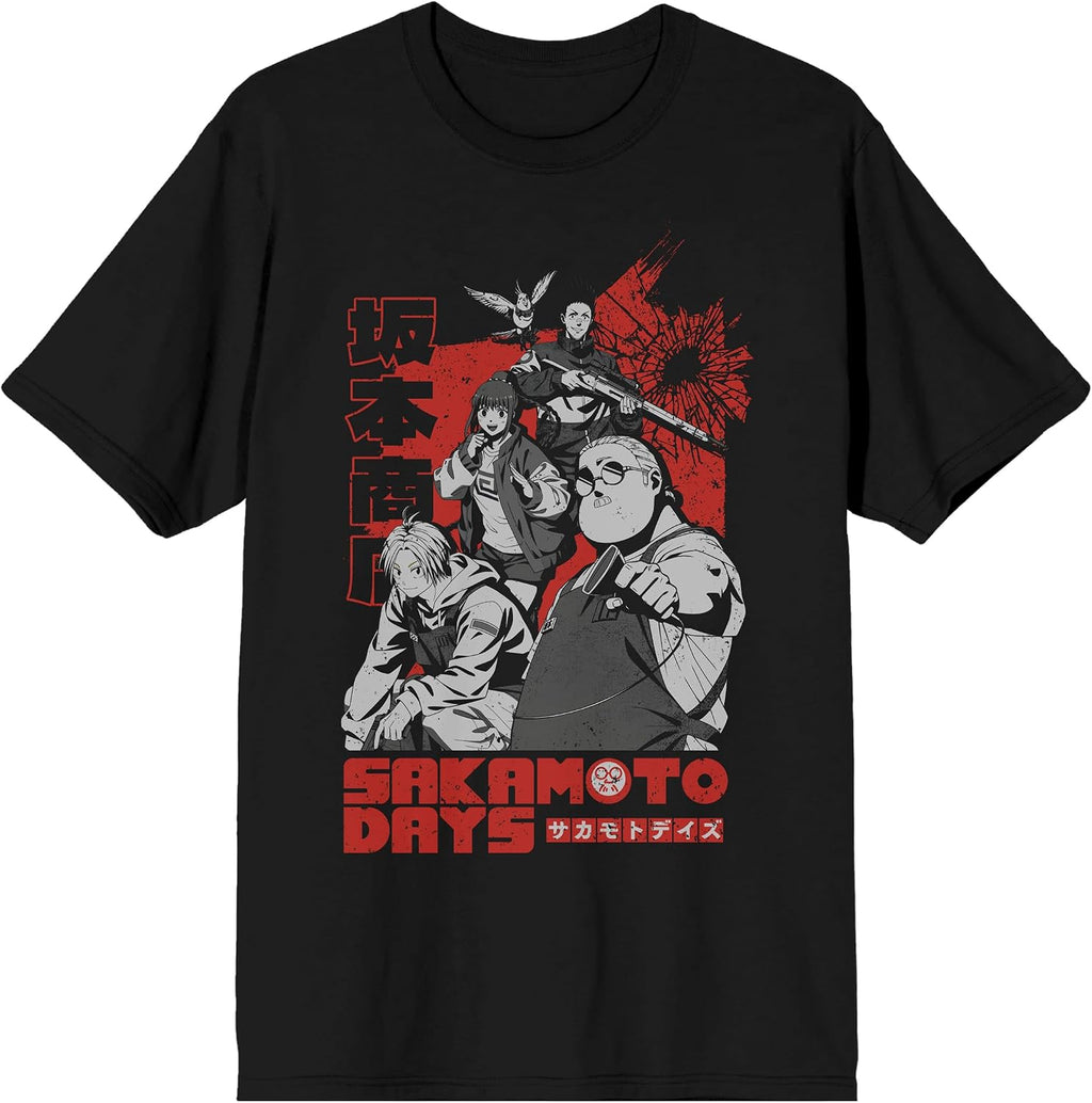 Bioworld Sakamoto Days Favorite Characters Men's Black Short Sleeve Tee