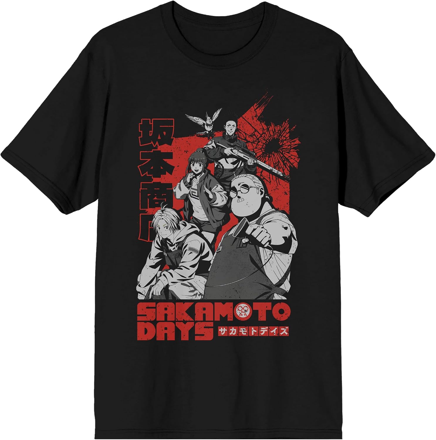 Bioworld Sakamoto Days Favorite Characters Men's Black Short Sleeve Tee