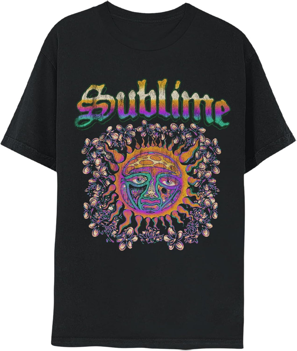 2Bhip Sublime Sun Logo Vintage Style Graphic T Shirt Black | Officially Licensed Sublime Merch, 100% Cotton Crewneck, Unisex, Short Sleeve Graphic Tee, 90s Ska Punk Vintage Style