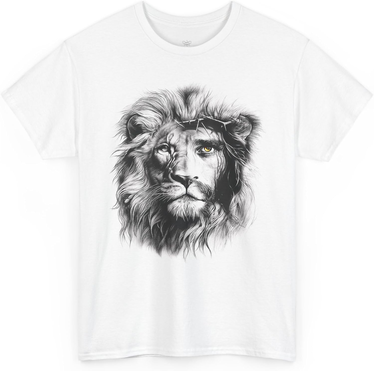 Jesus Lion of Judah Christian T-Shirt - Inspirational Gift, Faith & Courage Religious Tee - Choose Bible Verse in The Back