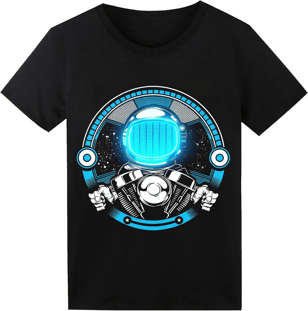 Sound Activated LED T-Shirt for Men Glow in The Dark Light Up Rave Shirt