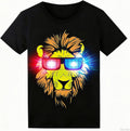 Sound Activated LED T-Shirt for Men Glow in The Dark Light Up Rave Shirt