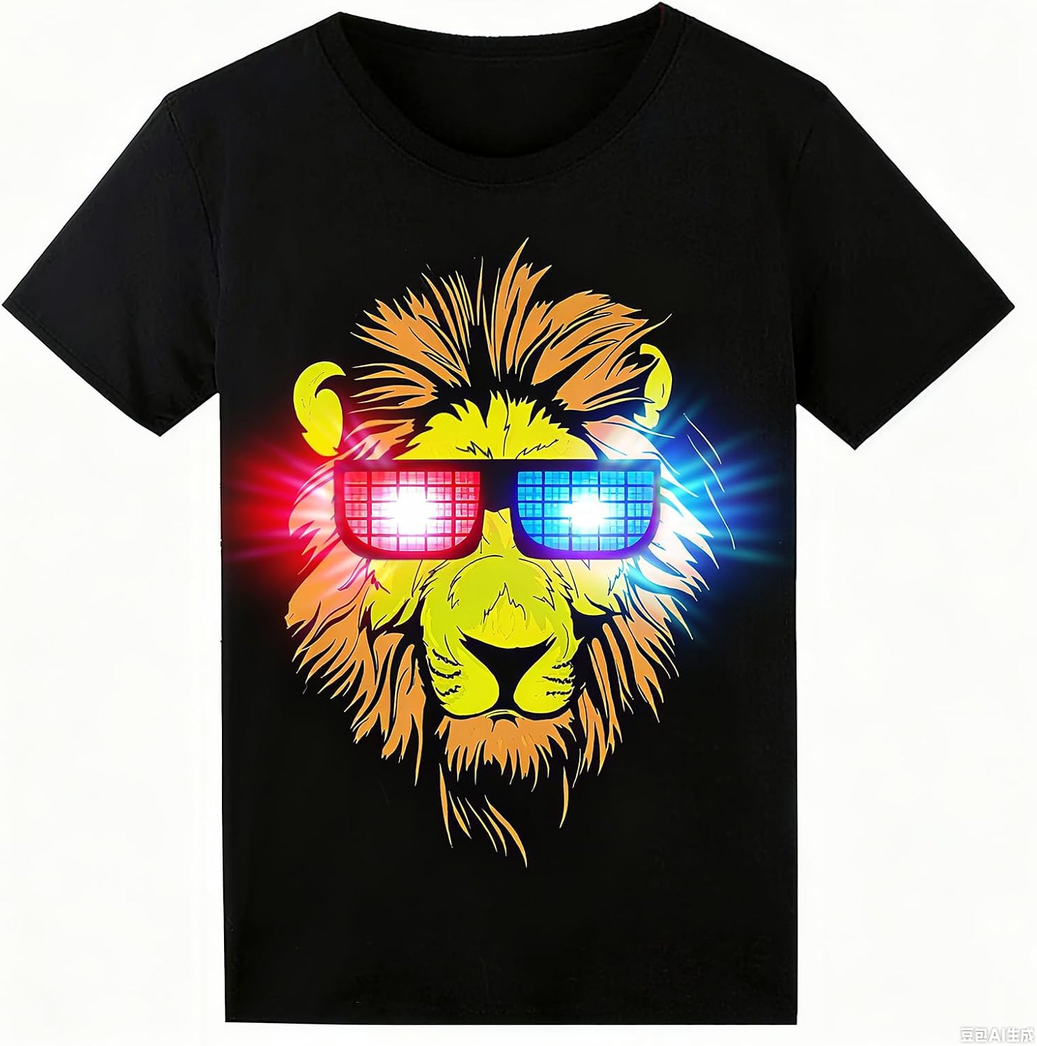 Sound Activated LED T-Shirt for Men Glow in The Dark Light Up Rave Shirt