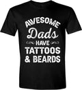 Simple Guy Awesome Dad Have Tattoos and Beard - Tattoo Shirts for Men Sarcastic T Shirts for Men Fathers Day Dad Shirts