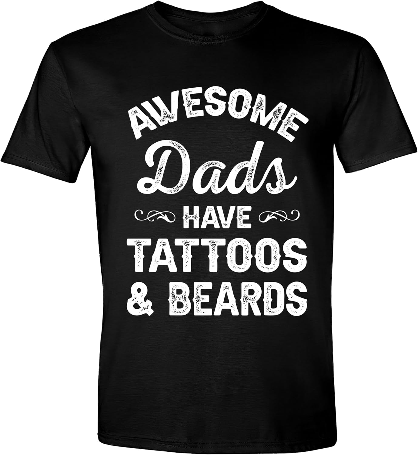 Simple Guy Awesome Dad Have Tattoos and Beard - Tattoo Shirts for Men Sarcastic T Shirts for Men Fathers Day Dad Shirts