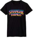 Stranger Things T-Shirt Adults Mens Distressed Retro Logo Black Outfit