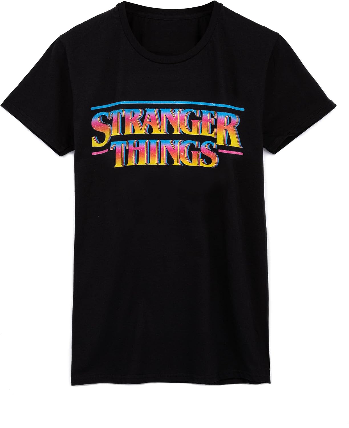Stranger Things T-Shirt Adults Mens Distressed Retro Logo Black Outfit