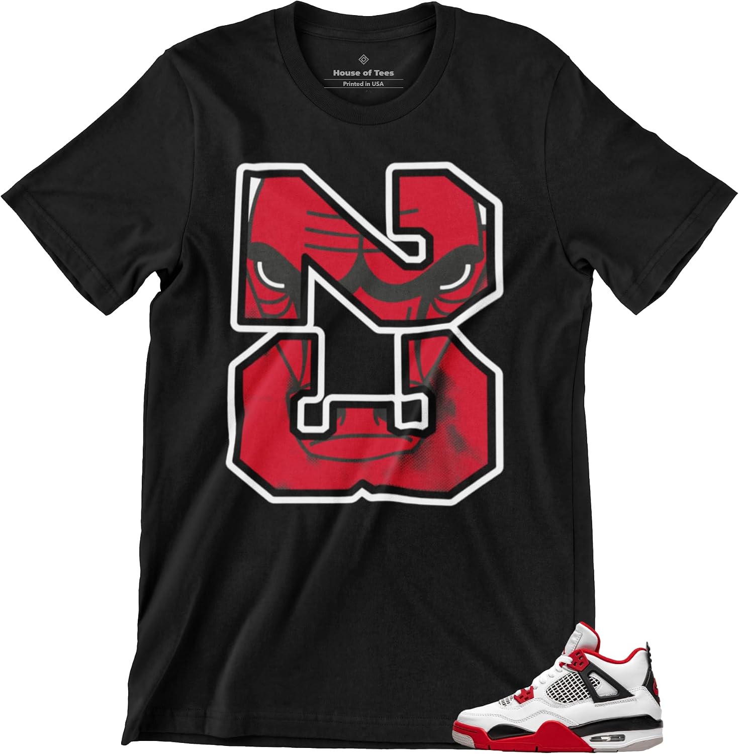 T Shirt to Match Artwork Inspired by Colors from Jordans Black Red White 1 2 3 4 5 6 7 8 9 10 11 12 13 Men's Graphic Tee