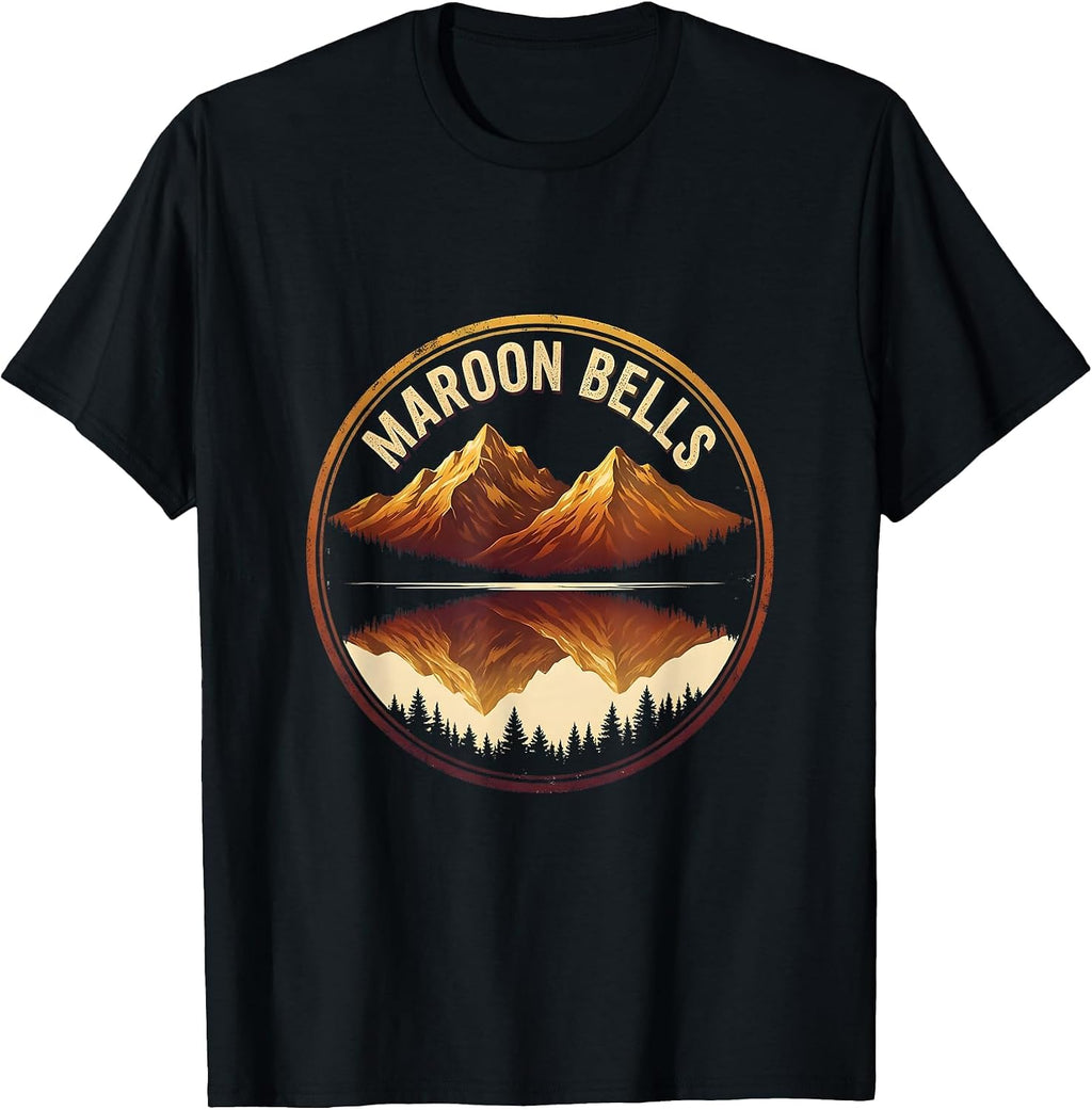 Maroon Bells Vintage Mountain Lake Design T-Shirt