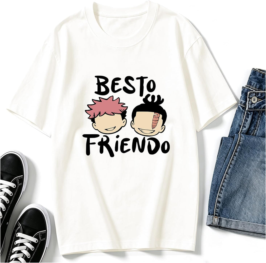 Itadori Yuji Best Friend Anime Shirt Unisex Jjk Shirt Harajuku Clothes Jjk Merch Anime Gifts Novelty Graphic Tee