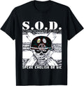 Thrash Metal Graphic Tee - Retro Skull & Helmet Streetwear, 100% Cotton Crewneck for Hardcore Music Fans