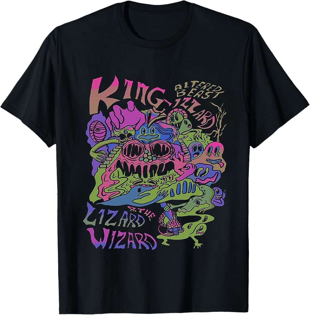 Psychedelic Rock Album Art Tee - Retro Monster Collage Graphic Shirt - 100% Cotton Crewneck Streetwear