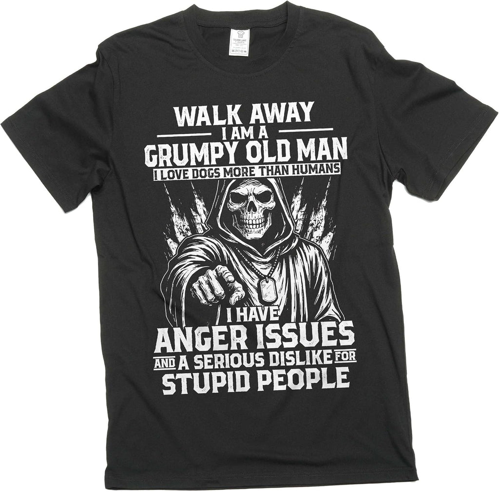 Men's Grumpy Old Man Shirt Walk Away Tee Grandpa Grandfather Birthday Gift Tee