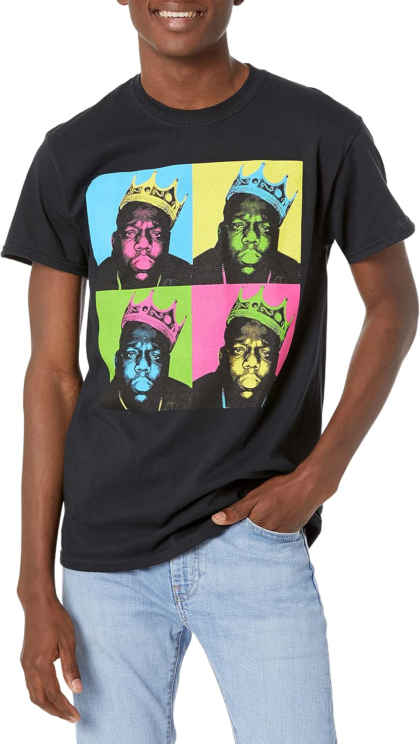 The Notorious B.I.G Mens The Notorious B.i.g Multi-Colored Crown T-Shirt