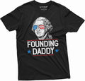 Mens Funny 4th of July Founding Daddy George Washington Shirt Patriotic USA Flag Independence Shirt