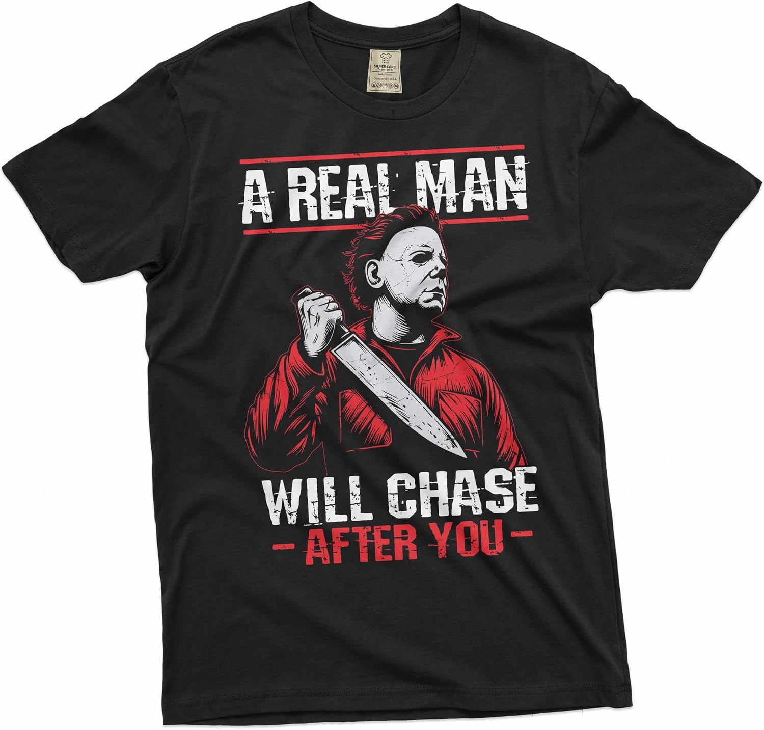 Men's Scary Halloween Shirt Horror Movie Tee Serial Killer T-Shirt Funny Halloween Costume