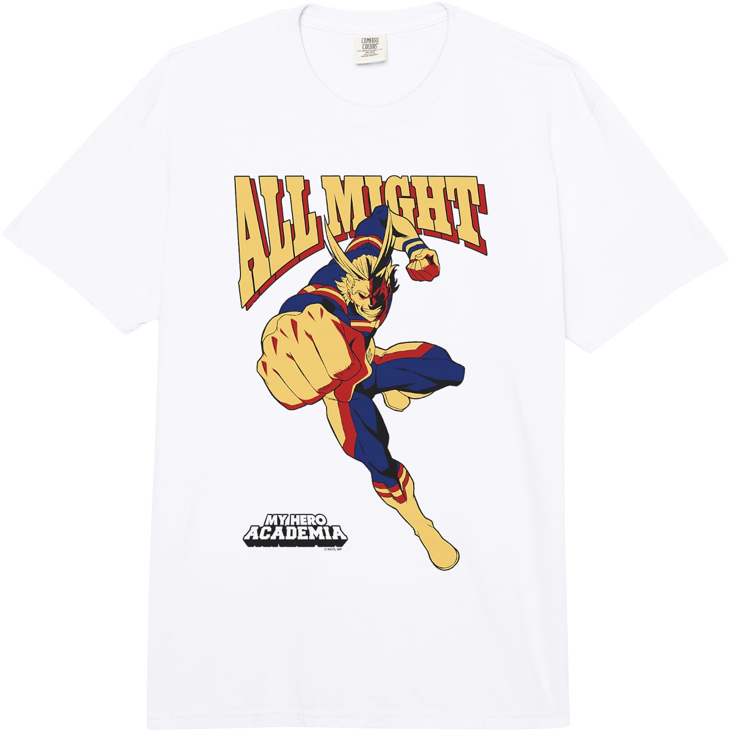 MHA All Might Vintage 90's Action Pose Superhero Anime Comfort Colors Adult Heavyweight T-Shirt