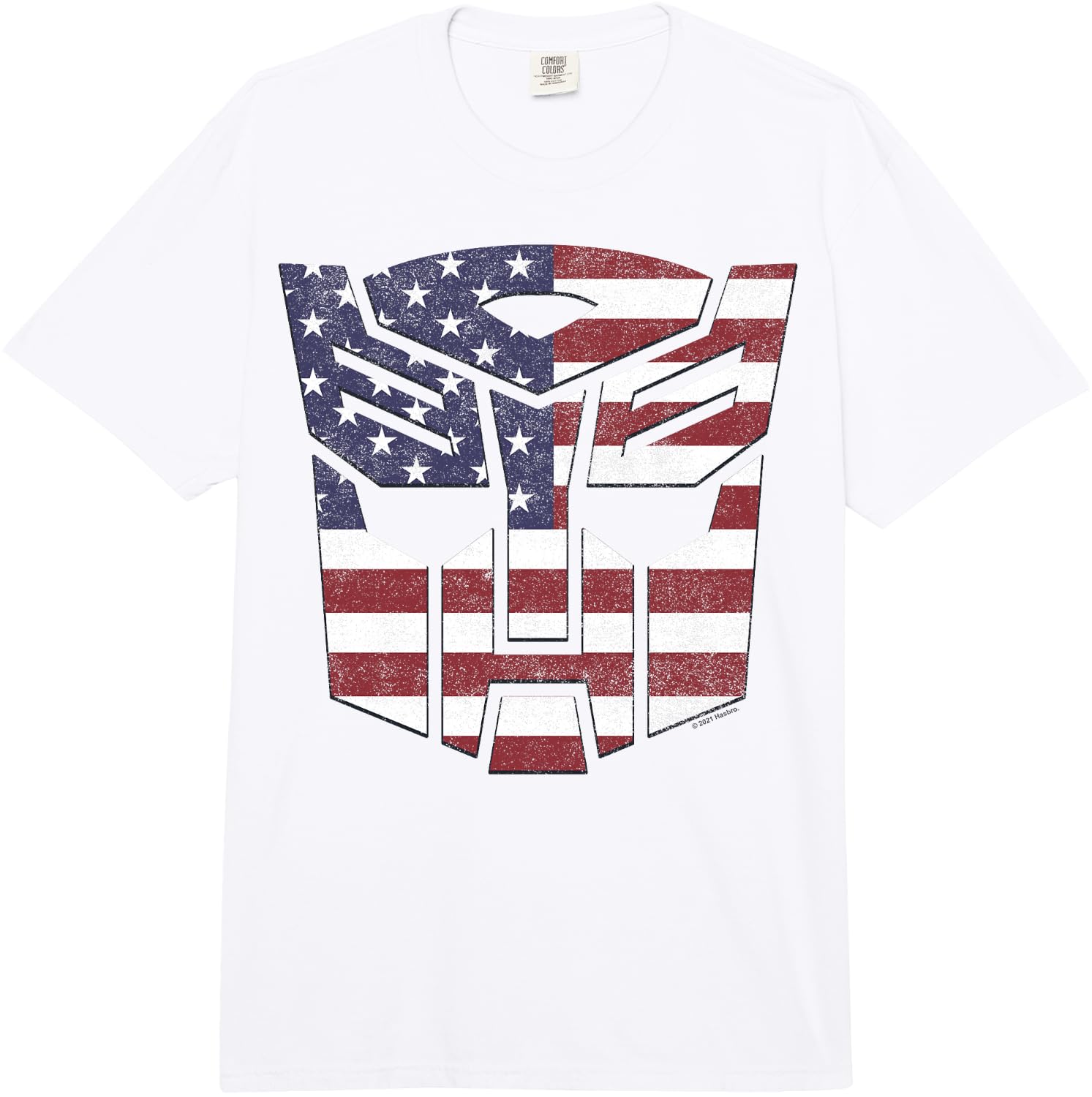 Transformers 4th Of July Autobots American Flag Logo Comfort Colors Adult Heavyweight T-shirt
