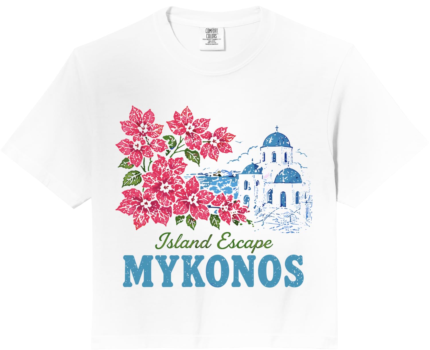 Mykonos Greece Retro Vintage Island Beach Vacation Comfort Colors Crop Top