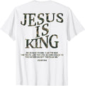 Camo Jesus is King White Christian Youth Men God Son Brother T-Shirt