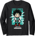 My Hero Academia Chibi Deku Kanji and Starburst Anime Long Sleeve T-Shirt