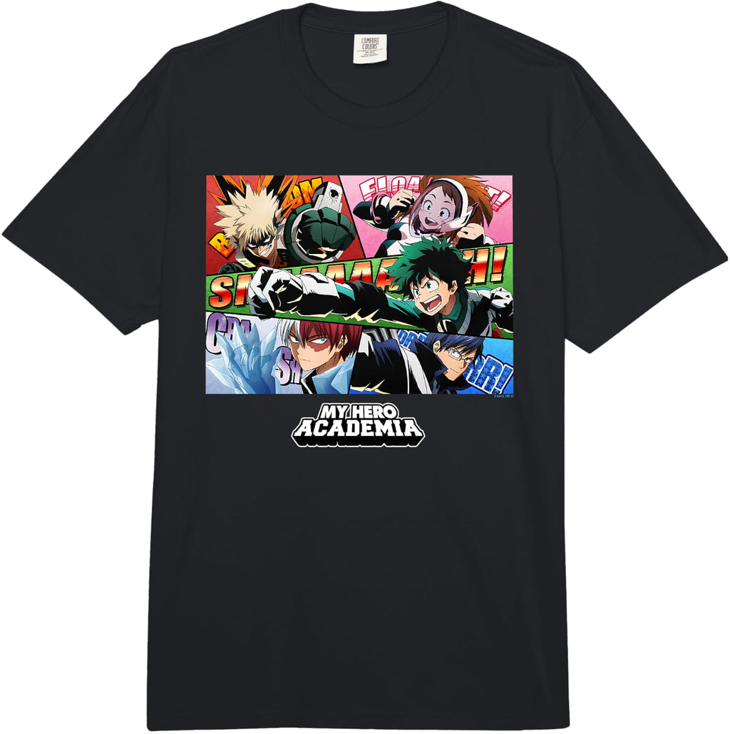 My Hero Academia Class 1-A Group Comic Panels Anime Comfort Colors Adult Heavyweight T-Shirt