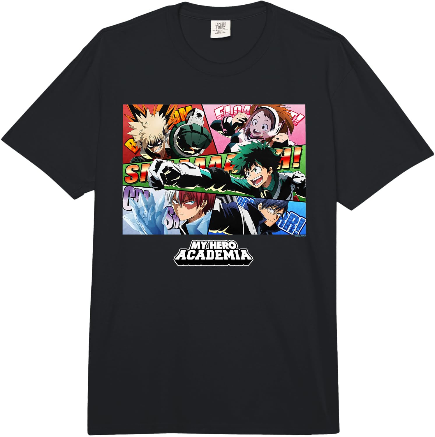 My Hero Academia Class 1-A Group Comic Panels Anime Comfort Colors Adult Heavyweight T-Shirt
