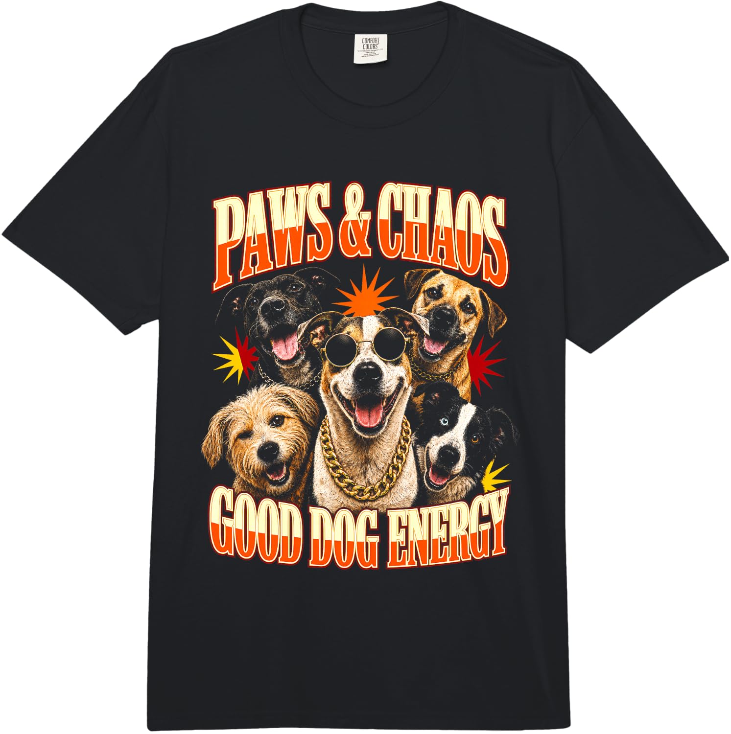 Funny Dog Crew 90s Bootleg Meme Vintage Comfort Colors Adult Heavyweight T-Shirt